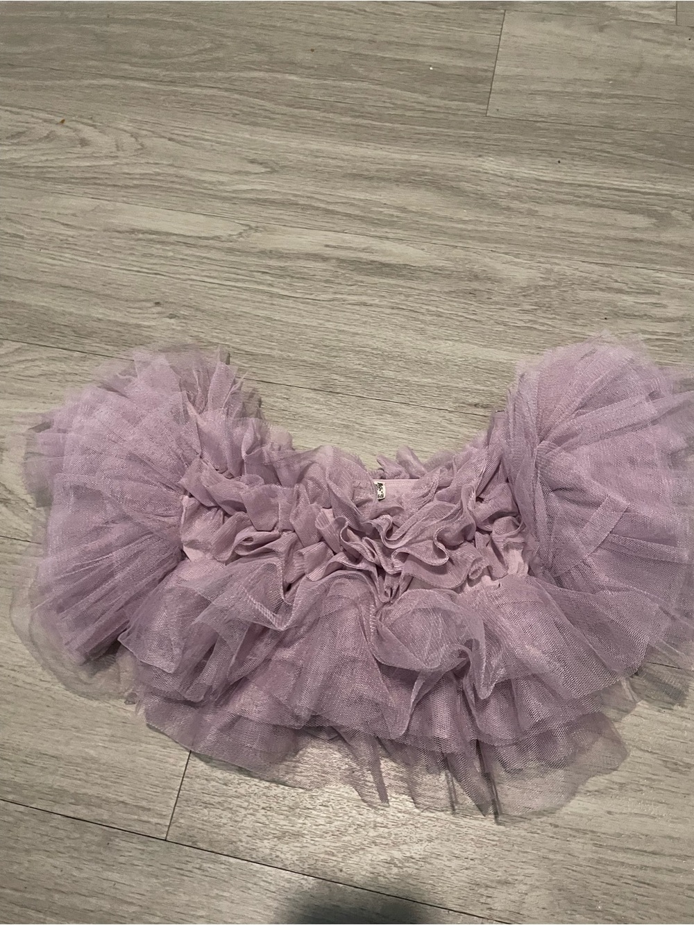 Free People Lavender Tulle Ruffle Crop Top